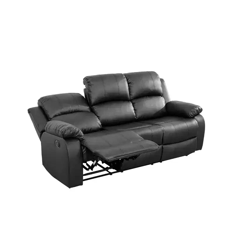 MAYEERTY Canapé inclinable électrique, Fauteuil inclinable en cuir respirant, Canapé 3 places avec rangement et table réversible pour salon, Noir