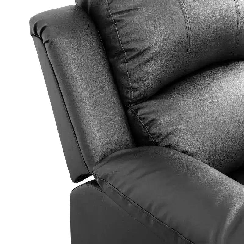 MAYEERTY Canapé inclinable électrique, Fauteuil inclinable en cuir respirant, Canapé 3 places avec rangement et table réversible pour salon, Noir