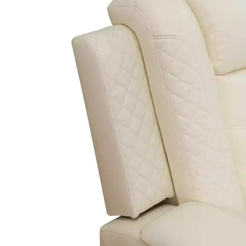 Fauteuil inclinable électrique MAYEERTY, fauteuil relax en cuir avec port USB, rangement et porte-gobelet pour salon, blanc