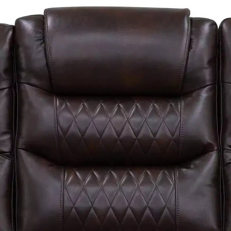 Fauteuil inclinable électrique MAYEERTY, fauteuil relax en cuir avec port de chargement USB, dossier réglable pour salon, marron
