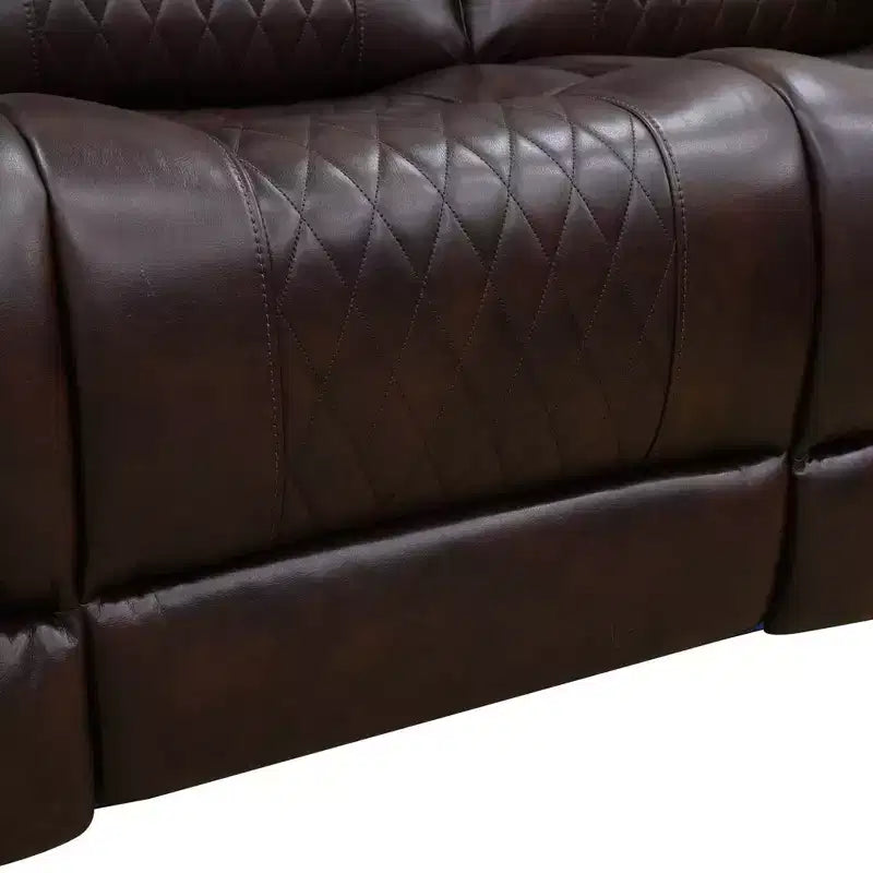 Fauteuil inclinable électrique MAYEERTY, fauteuil relax en cuir avec port de chargement USB, dossier réglable pour salon, marron