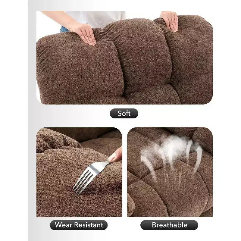 Fauteuil inclinable, pivotant et basculant COZONY pour adulte, avec rembourrage épais en chenille, inclinaison manuelle, repose-pieds, pivotant à 360°, pour salon/chambre d'enfant