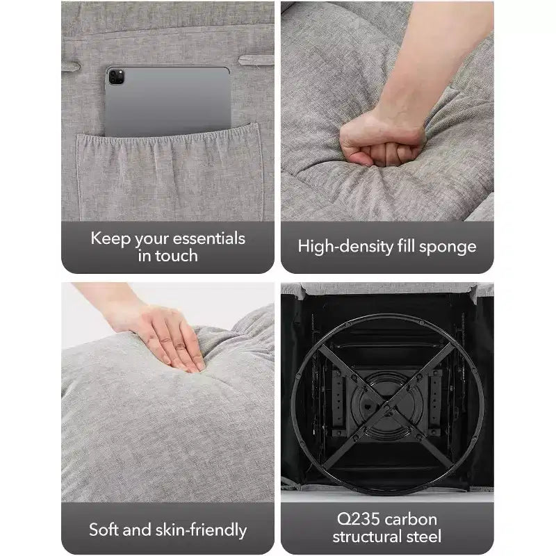 Fauteuil inclinable, pivotant et basculant COZONY pour adulte, avec rembourrage épais en chenille, inclinaison manuelle, repose-pieds, pivotant à 360°, pour salon/chambre d'enfant