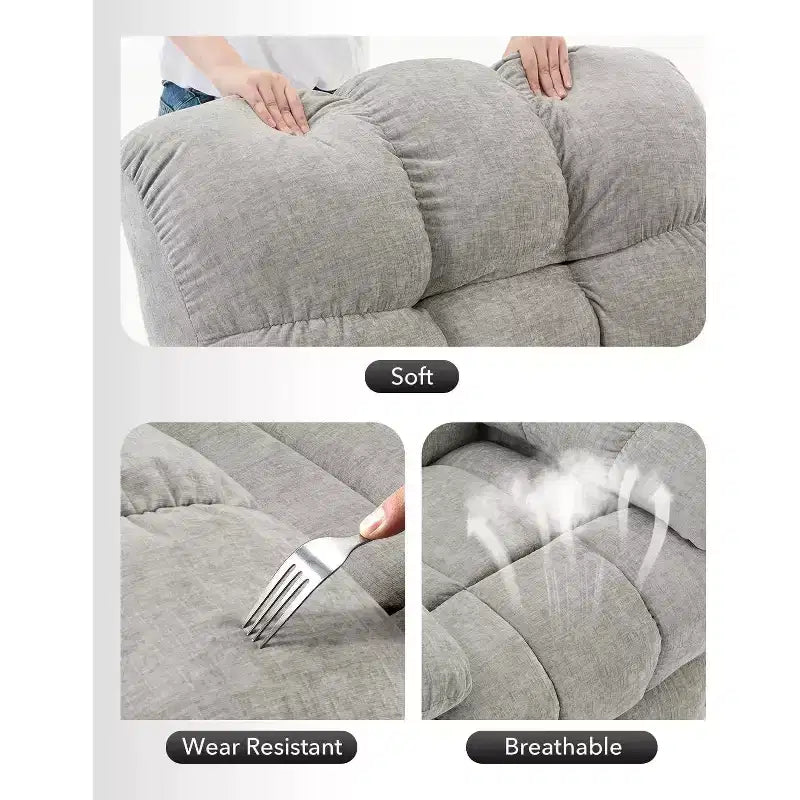 Fauteuil inclinable, pivotant et basculant COZONY pour adulte, avec rembourrage épais en chenille, inclinaison manuelle, repose-pieds, pivotant à 360°, pour salon/chambre d'enfant