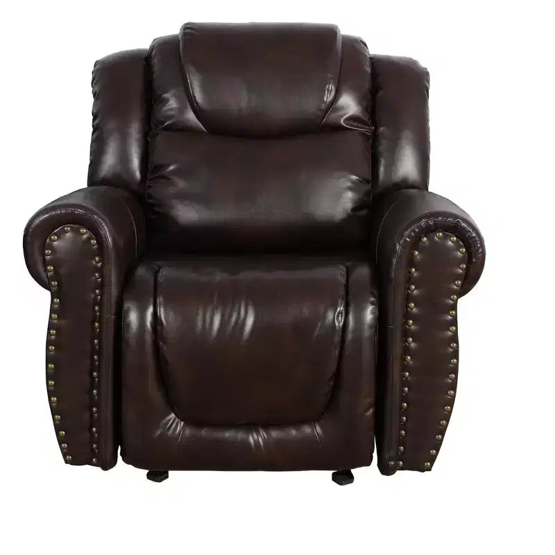 Fauteuil inclinable MAYEERTY, fauteuil inclinable en cuir respirant avec dossier réglable pour salon, expresso