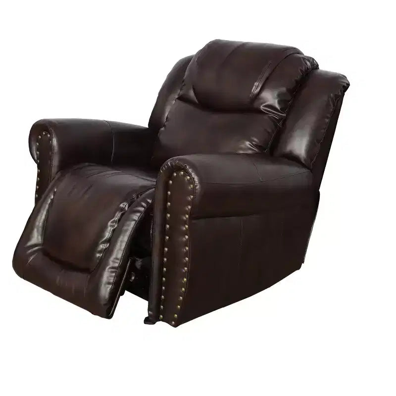 Fauteuil inclinable MAYEERTY, fauteuil inclinable en cuir respirant avec dossier réglable pour salon, expresso