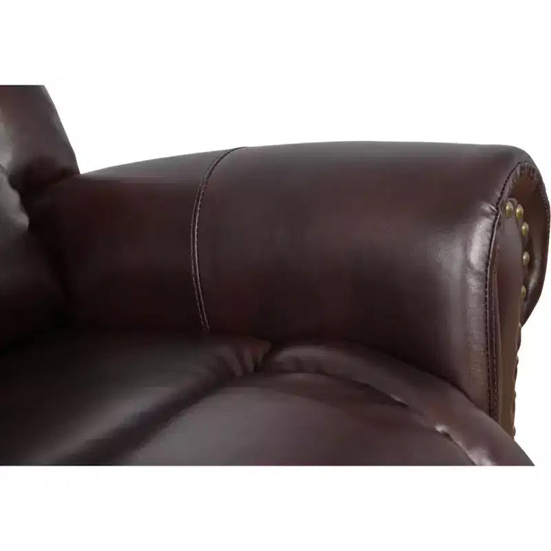 Fauteuil inclinable MAYEERTY, fauteuil inclinable en cuir respirant avec dossier réglable pour salon, expresso