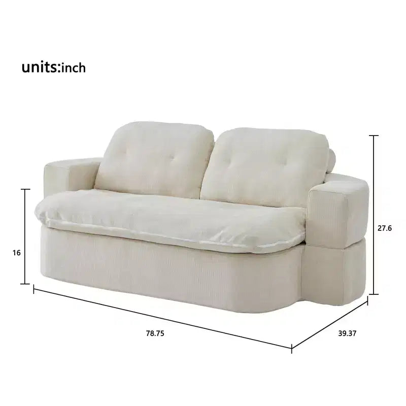 Canapé-lit convertible moderne Okak en tissu chenille pour salon et chambre à coucher, fauteuil inclinable avec dossier confortable et oreillers