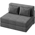 4-in-1 Folding Sofa Bed & Sleeper Chair, 80 Inches Convertible Fold Out Loveseat with Pillow, Tufted Floor Lounge for Living Room, Bedroom, Guest Room