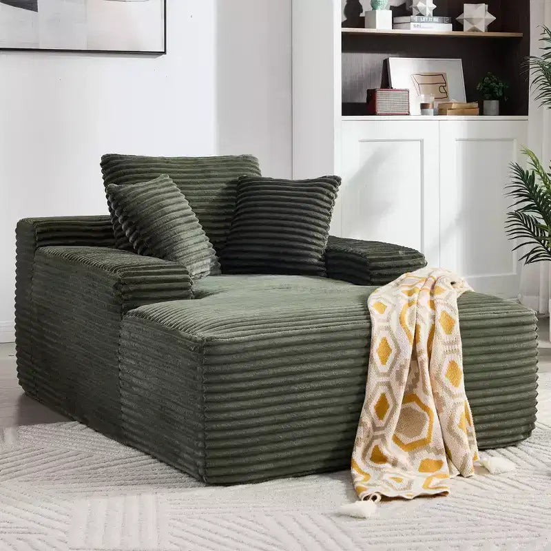 Okak Canapé-futon de sol moderne surdimensionné en velours avec oreillers moelleux, canapé-lit confortable pour salon, appartement