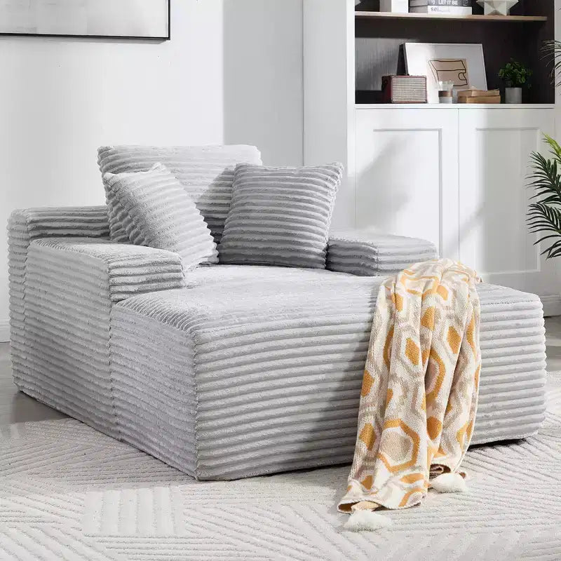 Okak Canapé-futon de sol moderne surdimensionné en velours avec oreillers moelleux, canapé-lit confortable pour salon, appartement