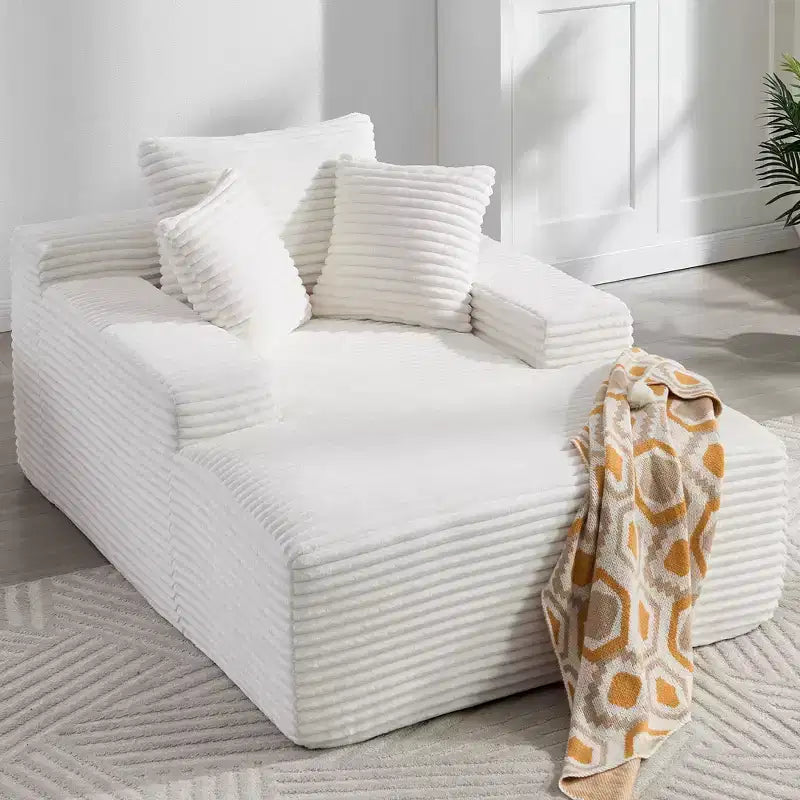 Okak Canapé-futon de sol moderne surdimensionné en velours avec oreillers moelleux, canapé-lit confortable pour salon, appartement