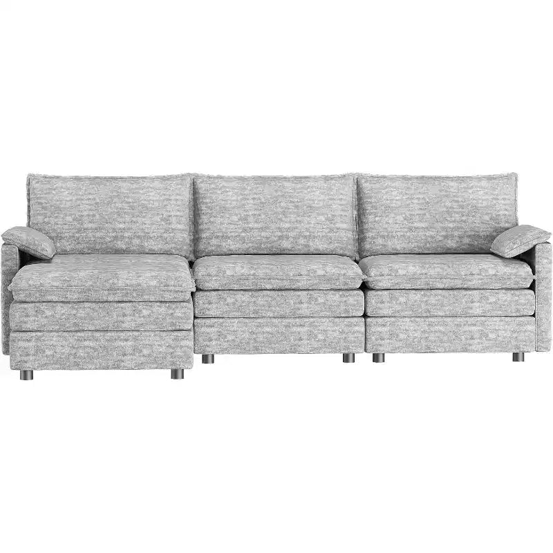 Canapé modulaire 108 places en nuage, Canapé modulaire moderne en chenille en forme de L, Canapé sectionnel pour appartement