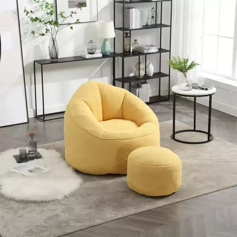 Pouf poire, Fauteuil poire avec garnissage en mousse haute densité et repose-pieds, Fauteuil d'appoint moderne avec ottoman