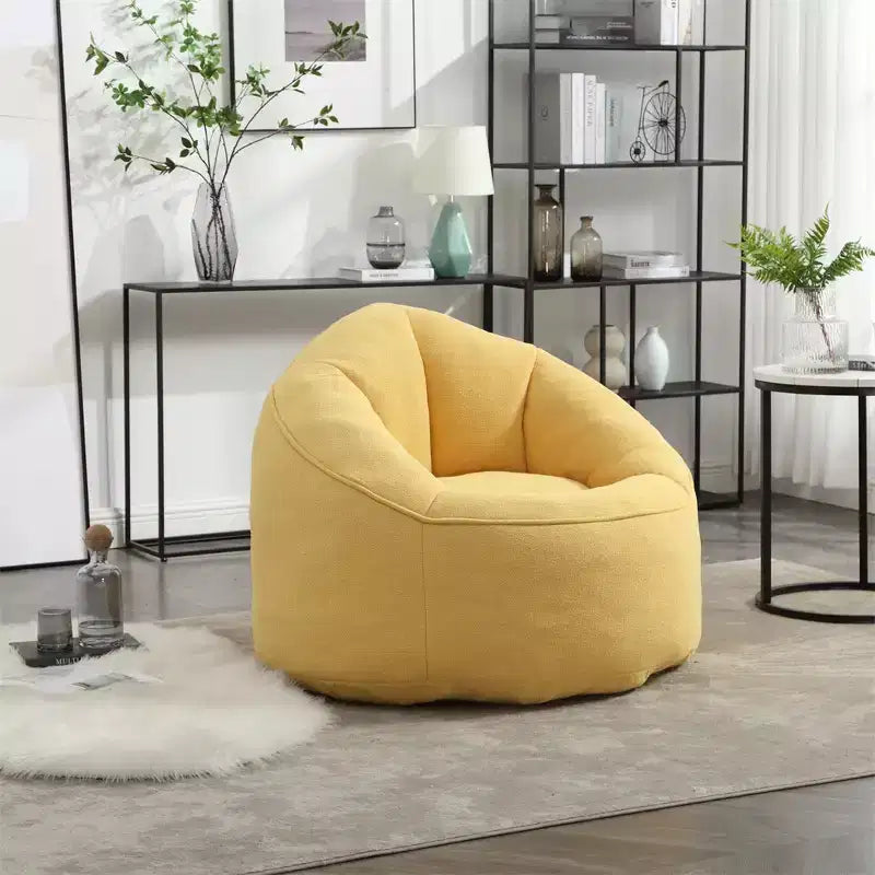 Pouf poire, Fauteuil poire avec garnissage en mousse haute densité et repose-pieds, Fauteuil d'appoint moderne avec ottoman
