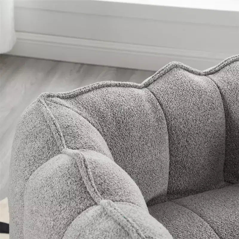 Canapé Pouf avec Ottoman, Fauteuil Poire Moderne et Doux avec Accoudoirs, Canapé Paresseux Carré en Chenille