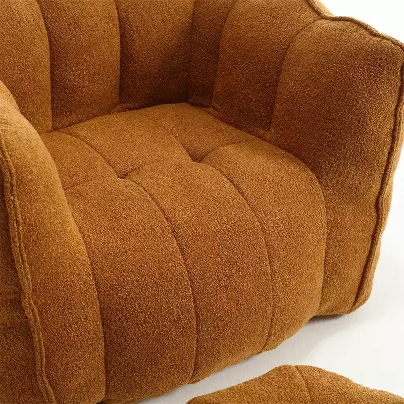 Canapé Pouf avec Ottoman, Fauteuil Poire Moderne et Doux avec Accoudoirs, Canapé Paresseux Carré en Chenille