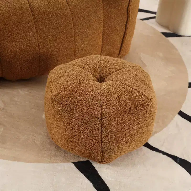 Canapé Pouf avec Ottoman, Fauteuil Poire Moderne et Doux avec Accoudoirs, Canapé Paresseux Carré en Chenille