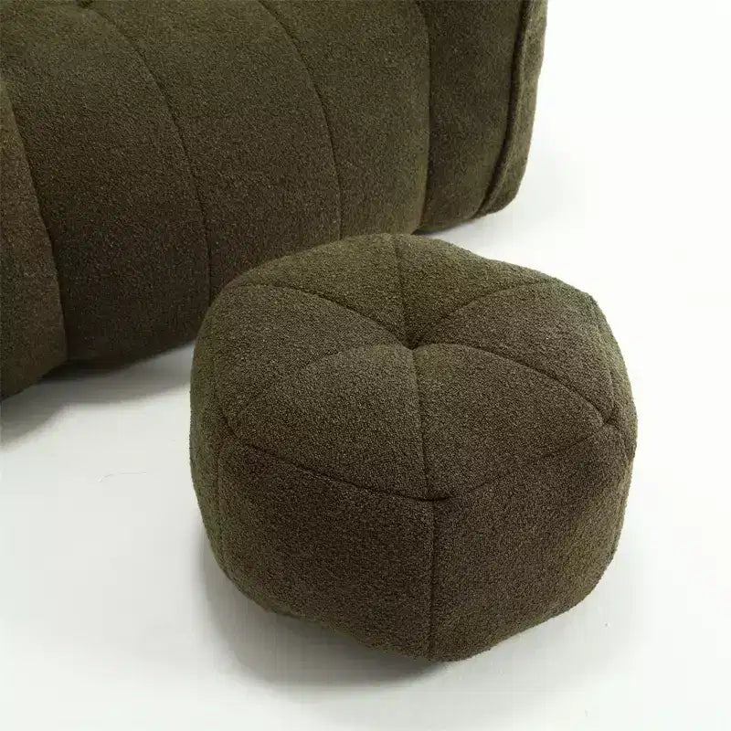 Canapé Pouf avec Ottoman, Fauteuil Poire Moderne et Doux avec Accoudoirs, Canapé Paresseux Carré en Chenille