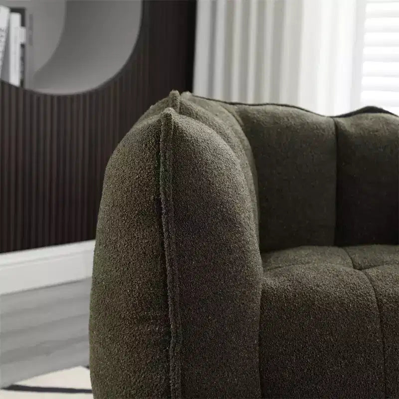 Canapé Pouf avec Ottoman, Fauteuil Poire Moderne et Doux avec Accoudoirs, Canapé Paresseux Carré en Chenille