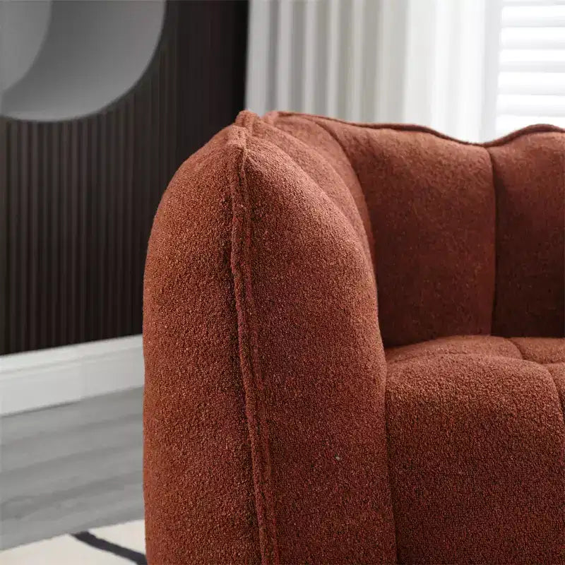 Canapé Pouf avec Ottoman, Fauteuil Poire Moderne et Doux avec Accoudoirs, Canapé Paresseux Carré en Chenille