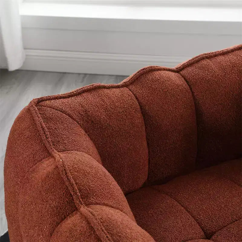 Canapé Pouf avec Ottoman, Fauteuil Poire Moderne et Doux avec Accoudoirs, Canapé Paresseux Carré en Chenille