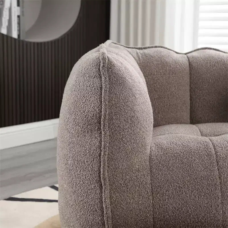 Canapé Pouf avec Ottoman, Fauteuil Poire Moderne et Doux avec Accoudoirs, Canapé Paresseux Carré en Chenille