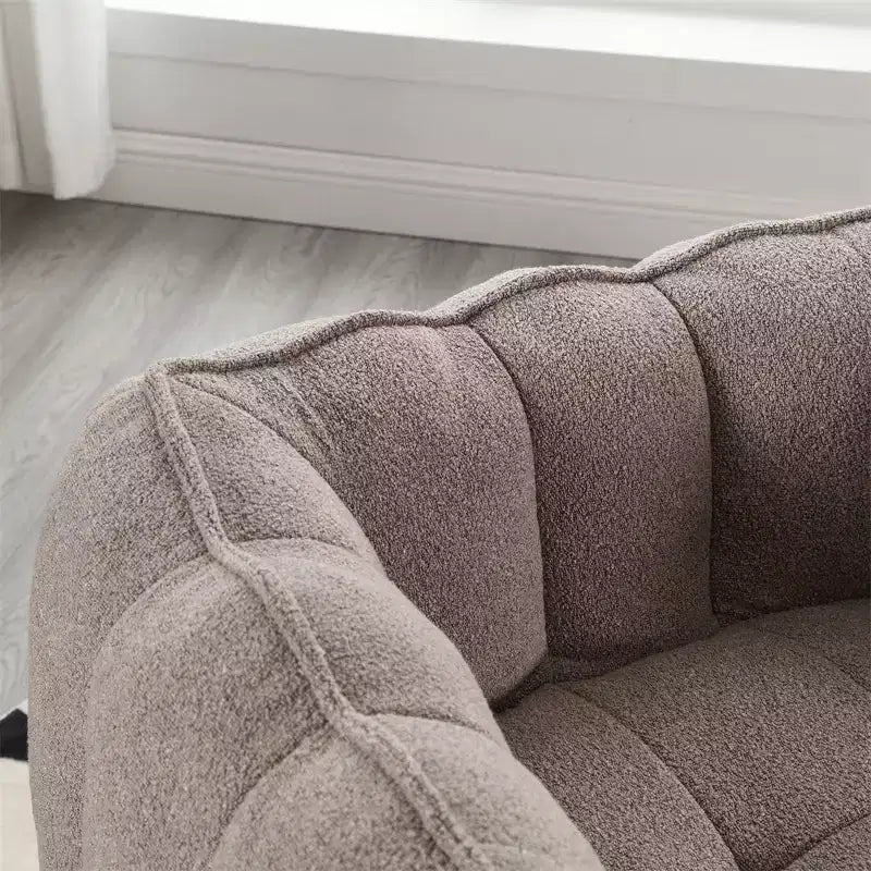 Canapé Pouf avec Ottoman, Fauteuil Poire Moderne et Doux avec Accoudoirs, Canapé Paresseux Carré en Chenille