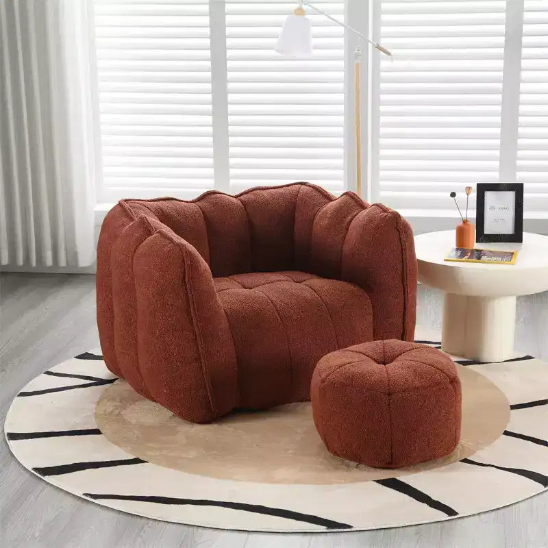 Canapé Pouf avec Ottoman, Fauteuil Poire Moderne et Doux avec Accoudoirs, Canapé Paresseux Carré en Chenille