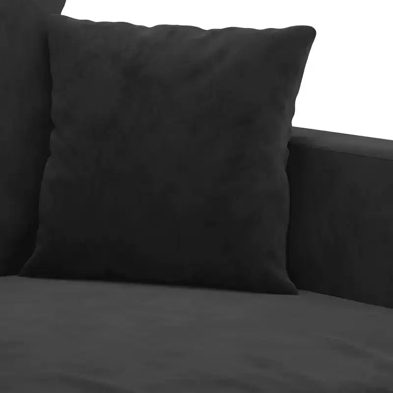 Fauteuil canapé velours noir (100% polyester), métal, textilène, mousse