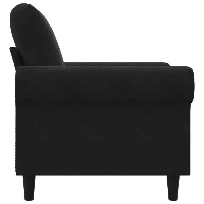 Fauteuil canapé en velours noir, fauteuil individuel en métal durable