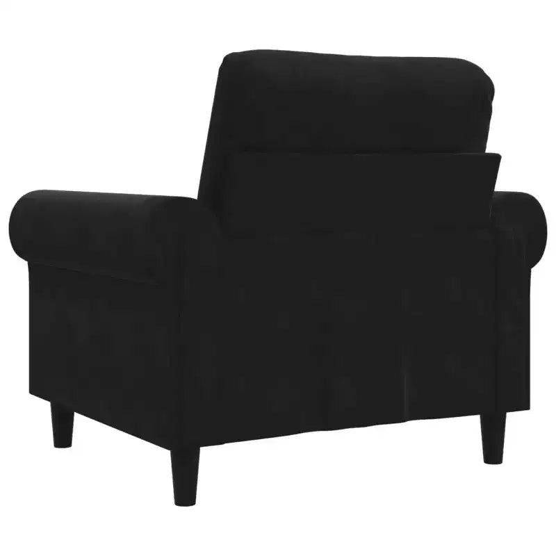 Fauteuil canapé en velours noir, fauteuil individuel en métal durable