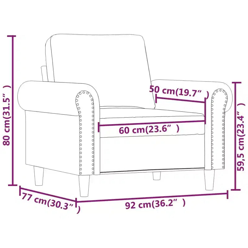 Fauteuil canapé en velours noir, fauteuil individuel en métal durable