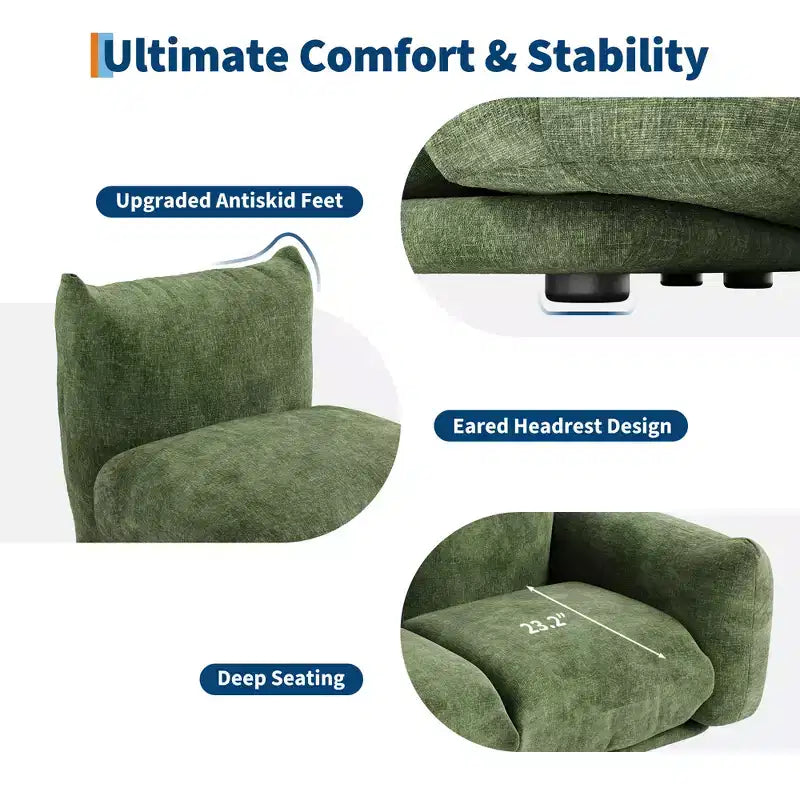 COZONY Canapé modulable en tissu chenille, canapé 2 places Cloud avec éponge haute résilience, canapé sans armature pour petit espace, appartement, salon