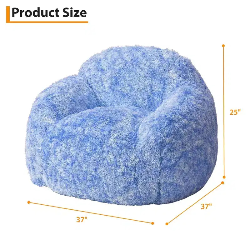COZONY Fauteuil poire en fausse fourrure pour adulte - Doux et moelleux avec accoudoir, canapé paresseux en mousse haute densité pour la lecture, canapé de sol pour le salon