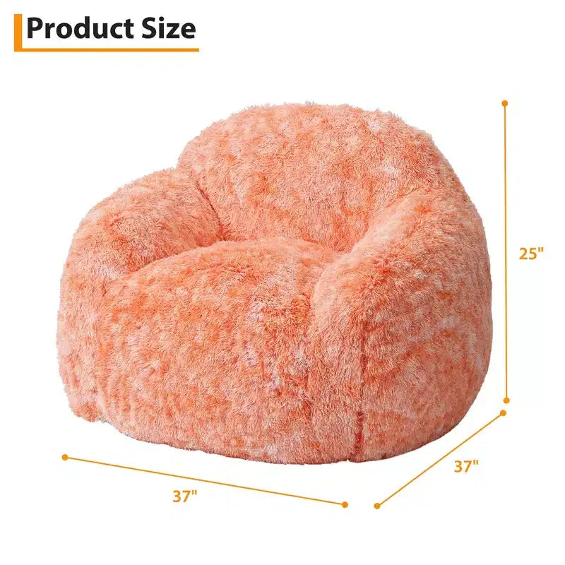 COZONY Fauteuil poire en fausse fourrure pour adulte - Doux et moelleux avec accoudoir, canapé paresseux en mousse haute densité pour la lecture, canapé de sol pour le salon