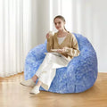 COZONY Fauteuil poire en fausse fourrure pour adulte - Doux et moelleux avec accoudoir, canapé paresseux en mousse haute densité pour la lecture, canapé de sol pour le salon