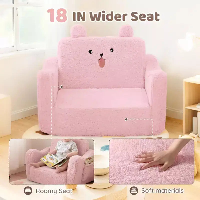 Kinder King Canapé pour enfant, chaise pour bébé 2 en 1 pliable, canapé-lit dépliable pour salle de jeux