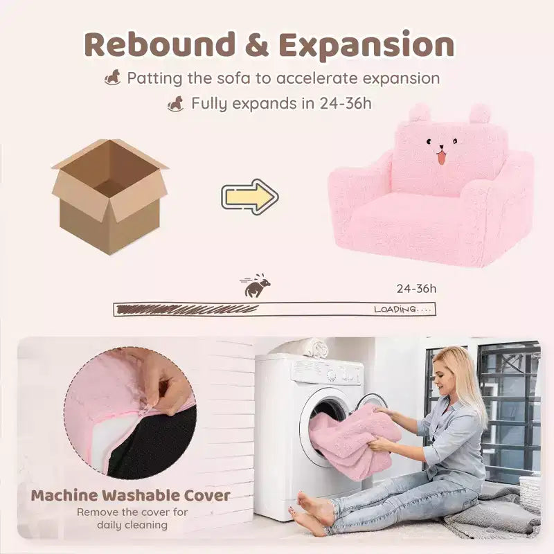 Kinder King Canapé pour enfant, chaise pour bébé 2 en 1 pliable, canapé-lit dépliable pour salle de jeux