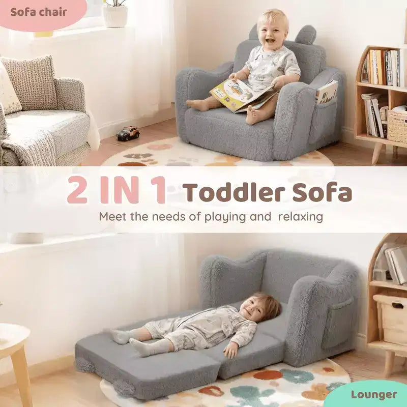 Kinder King Canapé pour enfant, chaise pour bébé 2 en 1 pliable, canapé-lit dépliable pour salle de jeux
