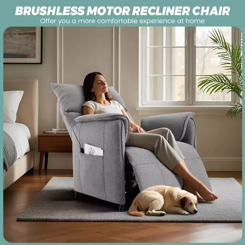 Fauteuil inclinable de massage, canapé inclinable simple réglable, adapté au home cinéma, au salon/bureau (tissu, gris)