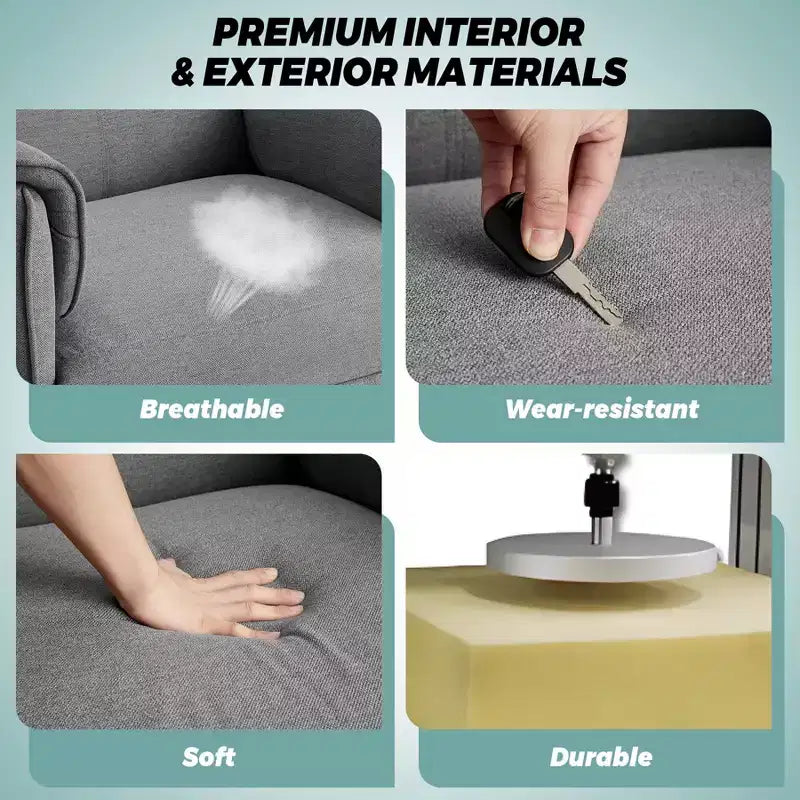 Fauteuil inclinable de massage, canapé inclinable simple réglable, adapté au home cinéma, au salon/bureau (tissu, gris)