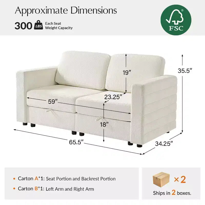 Canapé modulable de rangement Matilde | ARTFUL LIVING DESIGN
