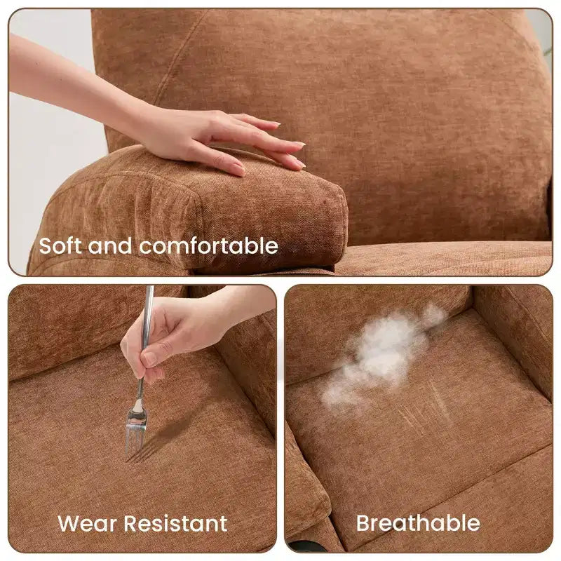 Fauteuil inclinable, fauteuil inclinable à bascule pivotant à 360° pour adultes avec massage et chaleur, fauteuils à bascule électriques