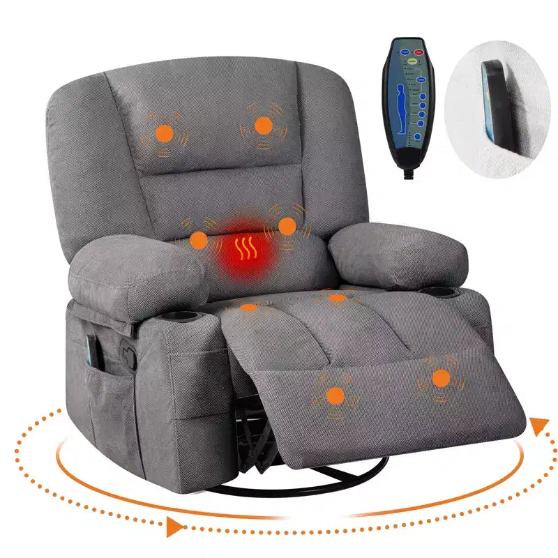 Fauteuils berçants pivotants en chenille à 360°, fauteuil inclinable à bascule, pour le salon, la maison