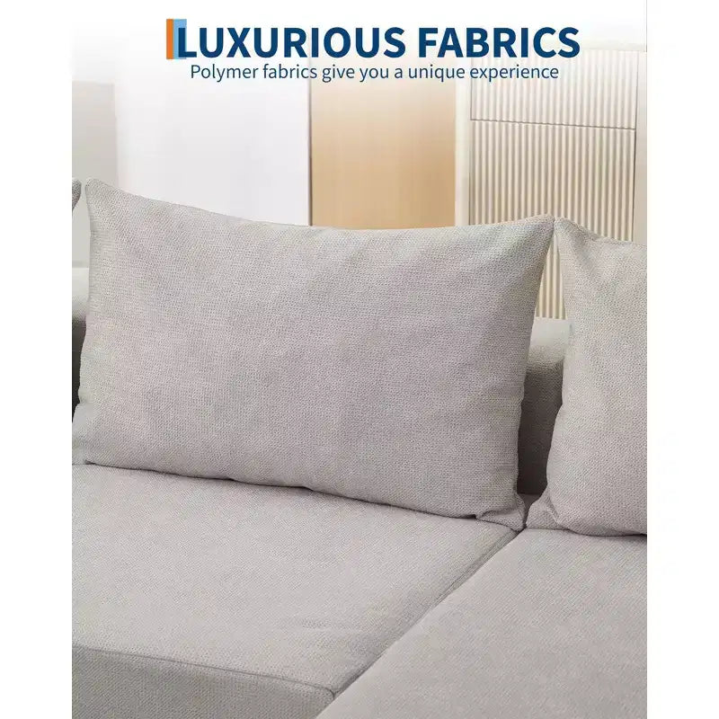 Canapé modulable 108" avec méridienne en L, canapé modulaire moderne avec assise profonde, grand canapé convertible, aucun assemblage requis, côté gauche