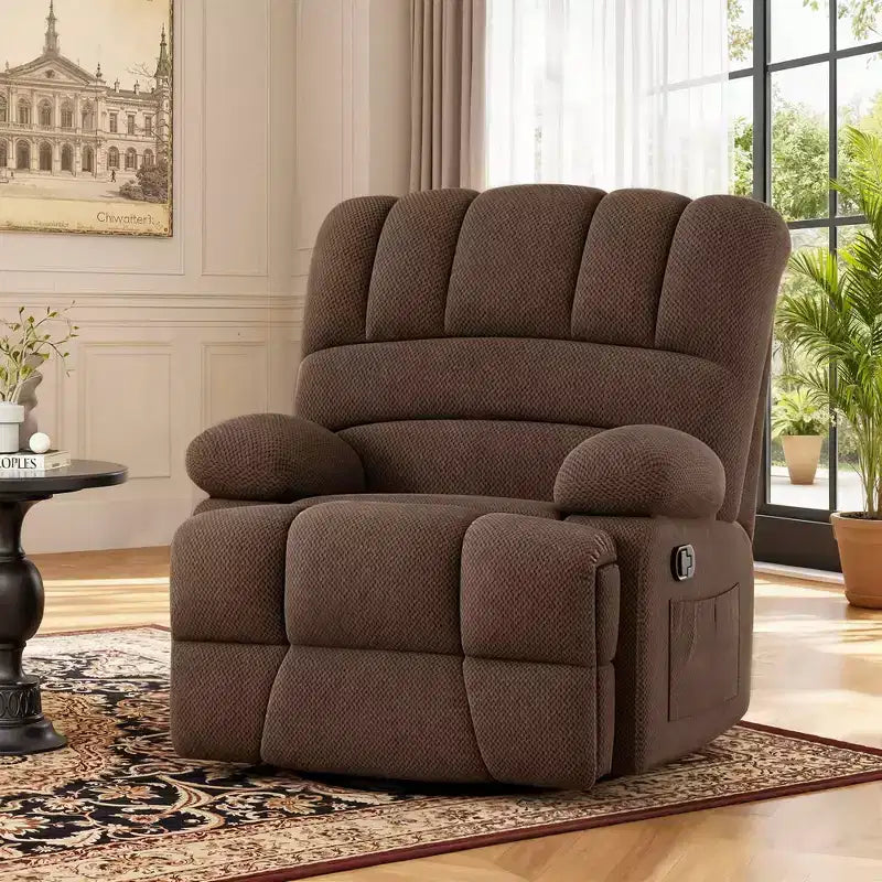 MAYEERTY Fauteuil inclinable pivotant et berçant surdimensionné en velours pour adultes, parfait pour le salon