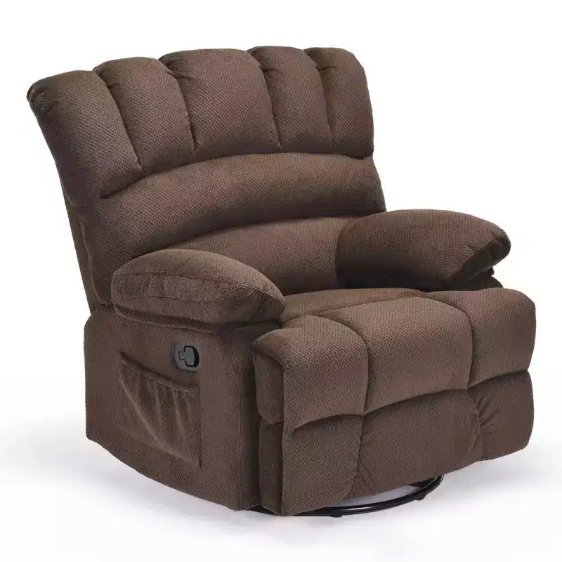 MAYEERTY Fauteuil inclinable pivotant et berçant surdimensionné en velours pour adultes, parfait pour le salon