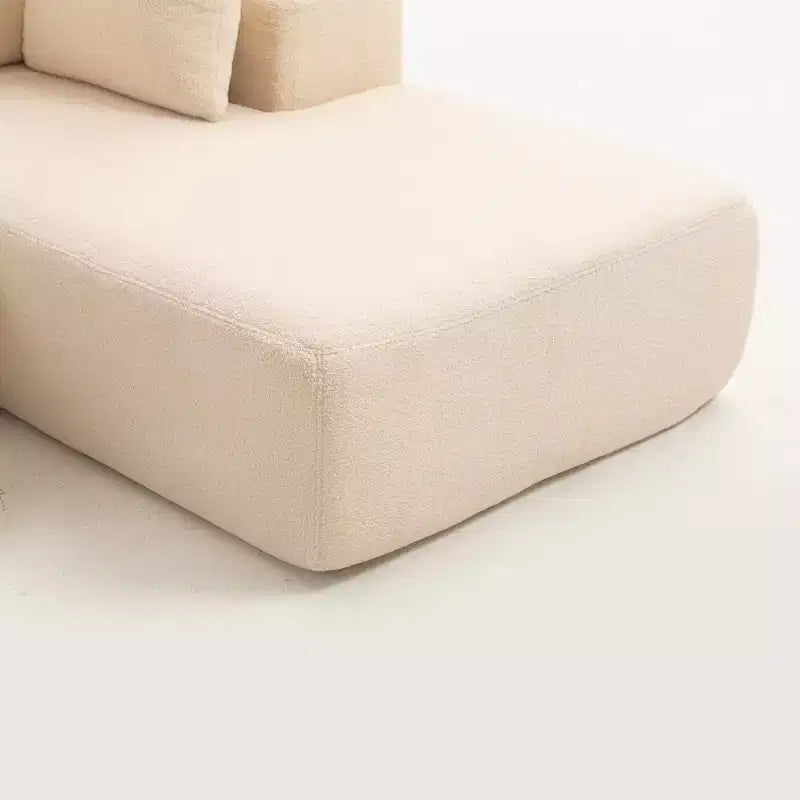 Canapé modulaire Whisen moderne en L, canapé-lit entièrement en mousse compressée avec coussins moelleux, 5 oreillers