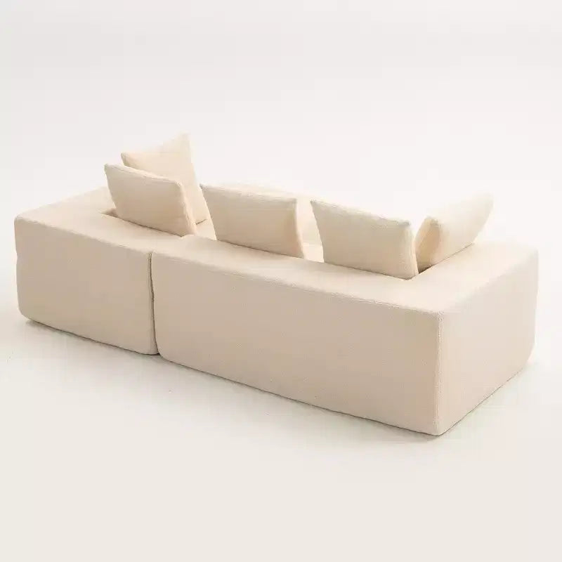 Canapé modulaire Whisen moderne en L, canapé-lit entièrement en mousse compressée avec coussins moelleux, 5 oreillers